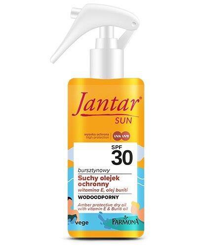 Jantar Sun Bursztynowy suchy olejek ochronny z witaminą E i olejem buriti SPF 30, 150 ml